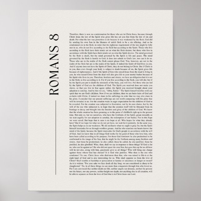 Poster Romans 8 Full Bible Chapter (Frente)