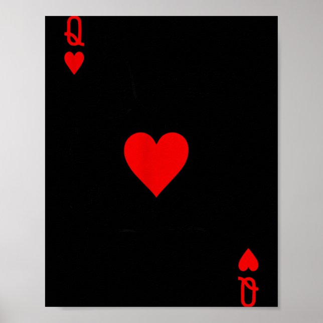 Poster Romantic Couple Kiss Queen Of Hearts Ker Playing C (Frente)