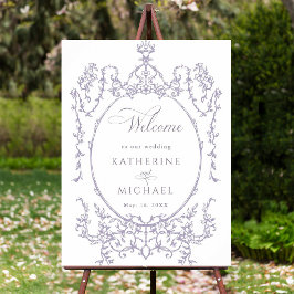 Poster Romantic French Frame Lavender Wedding Welcome