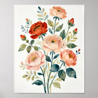 Poster Romantic Shabby Chic Floral Art