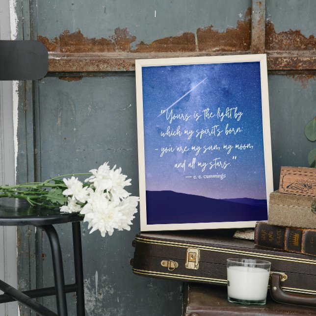 Poster Romantic Stars Cummings Quote (Criador carregado)