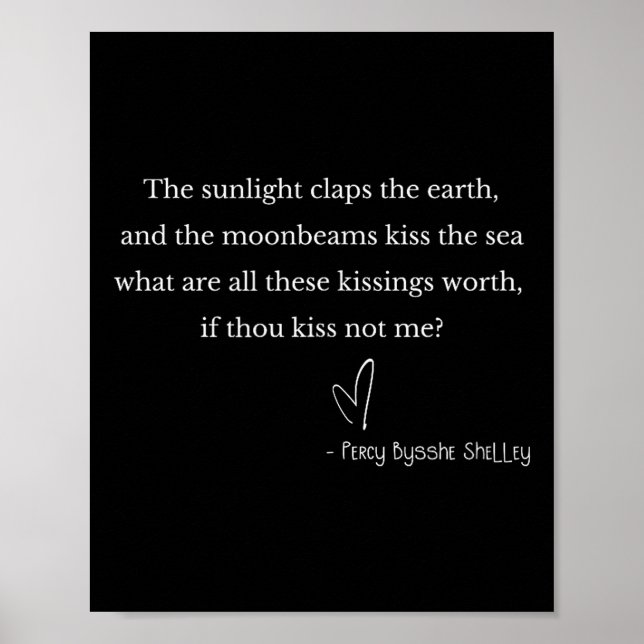 Poster Romantic Valentine's Percy Bysshe Shelley Quote Et (Frente)