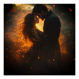 Pôster Romântica Amantes na Tempestade