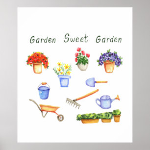 Poster Romântico Eu amo as minhas flores, Cuta Minimalist
