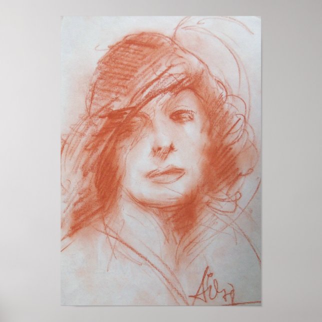 Pôster ROMÂNTICO LADY/ Sepia Brown (Frente)