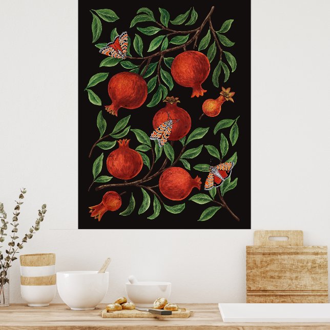 Poster Romãs e Mariposas Bella (Cozinha)