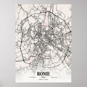 Poster Rome - Italy Neapolitan City Map