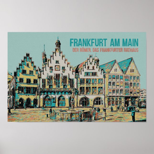 Poster Römer Frankfurt, Iconic City Hall (Frente)