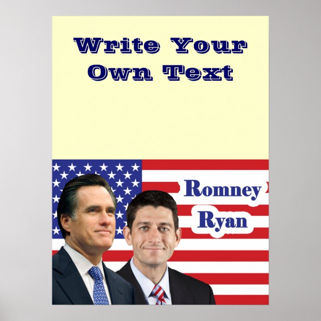Pôster Romney Ryan - Write Your Own Text (Frente)