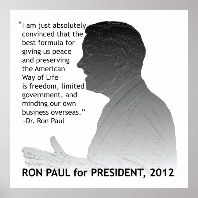 Pôster Ron Paul for President of the USA (Frente)