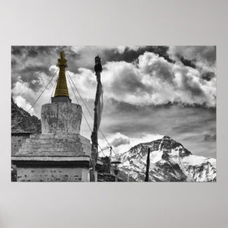 Pôster Rongbuk Monastery and Mount Everest