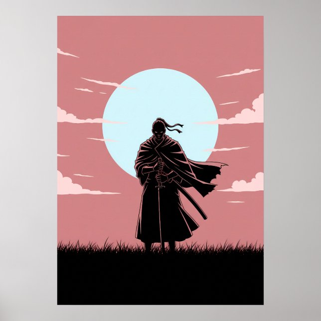 Poster Ronin Anime Minimalista (Frente)