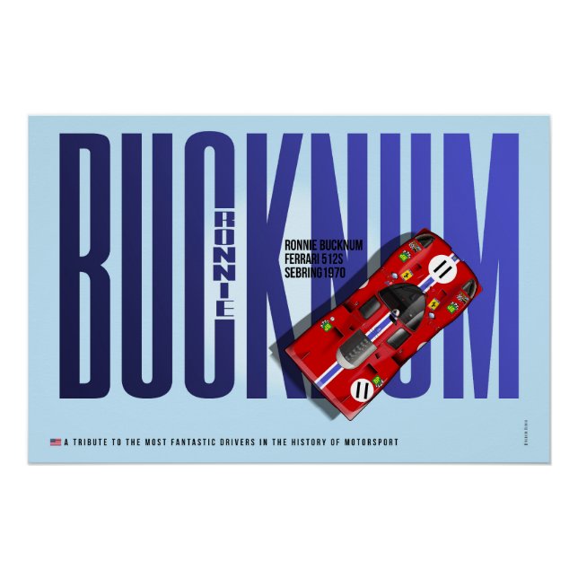 Pôster Ronnie Bucknum Ferrari 512S Tribute (Frente)