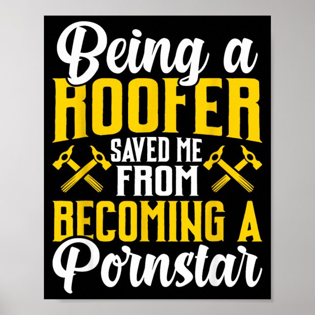Poster Roofer Funny Roofing Tee For Coworker Novelty  (Frente)