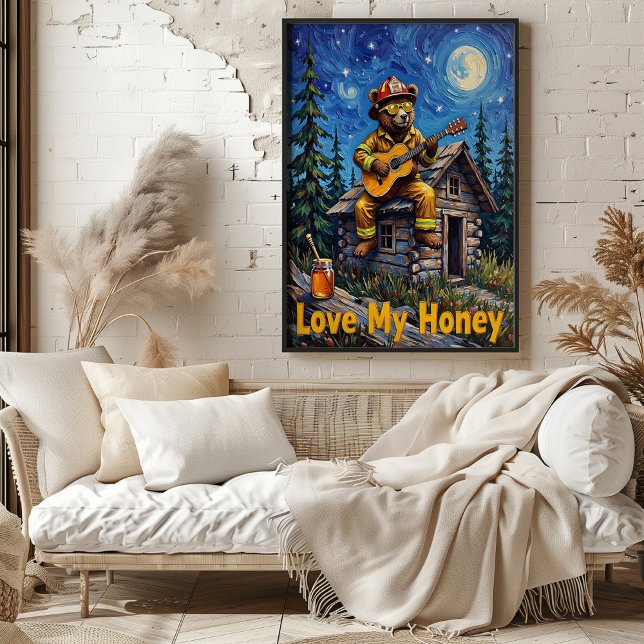 Poster Rooftop Rhapsody: Música Noturna do Urso (Criador carregado)