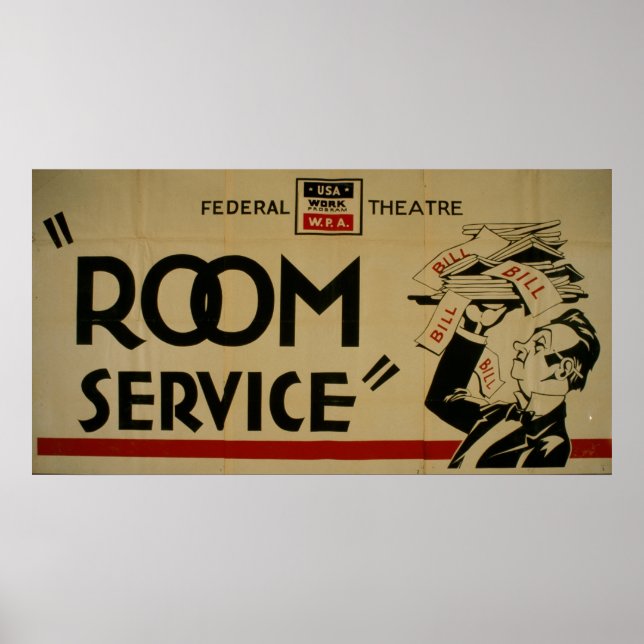 Poster Room Service Federal Theater Project San Diego WPA (Frente)