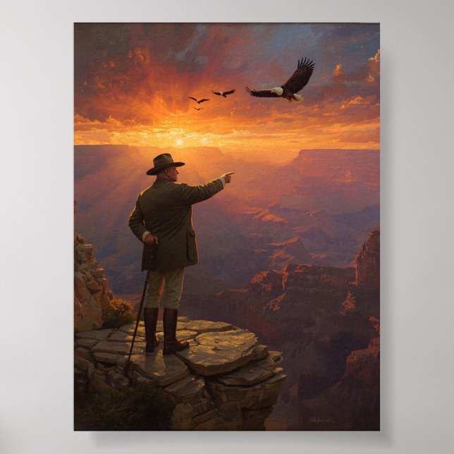 Poster Roosevelt no Grand Canyon (Frente)