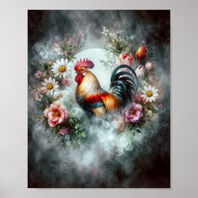 Poster Rooster no Smokey Wreath Digital (Frente)