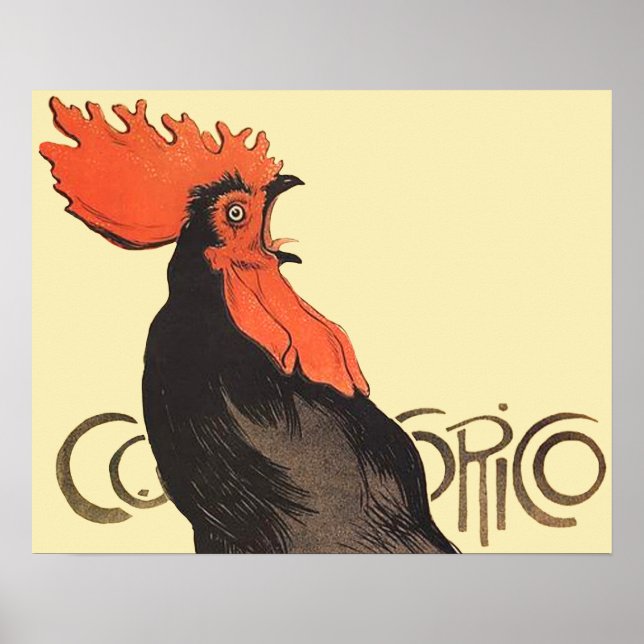 Pôster Rooster Steinlen Cocorico Arte Francesa (Frente)