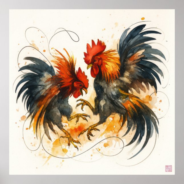 Poster Roosters - Archival Print (Frente)
