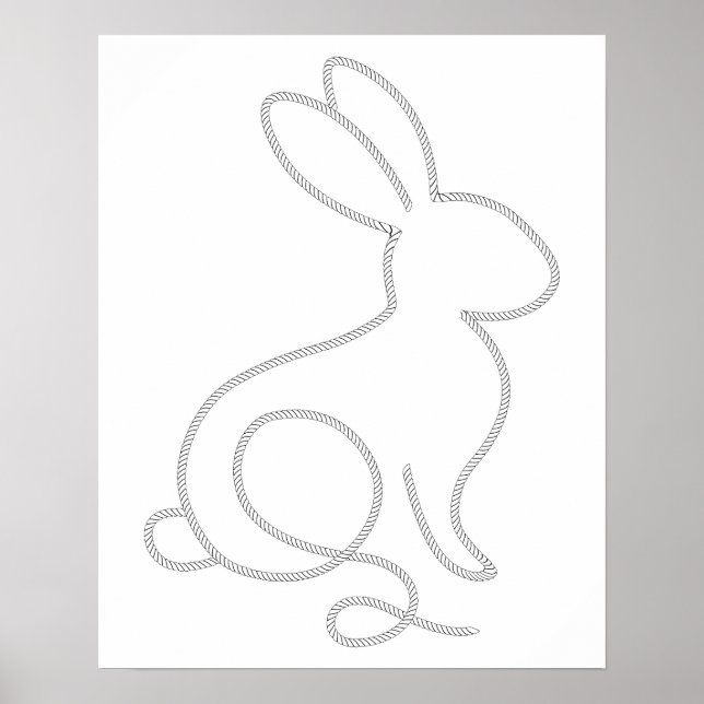 Poster Rope Bunny Rabbit Minimamente Design moderno (Frente)