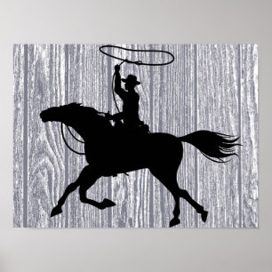 Poster Roping Cowboy