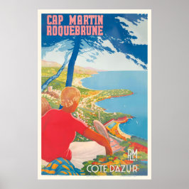 Poster Roquebrune-Cap-Martin Cote d'Azur France PLM