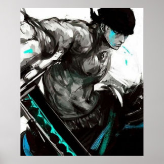 POSTER RORONOA ZORRO TRABALHO DE ARTE DESIGNADO MERCH