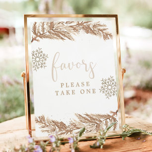 Poster RORY Boho Beige Winter Wonderland Favor Sinal