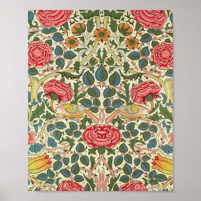 Poster Rosa 1883 William Morris (Frente)