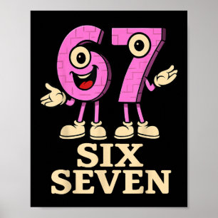 Poster Rosa 67 Seis Sete 6-7 - Criança engraçada com Brai