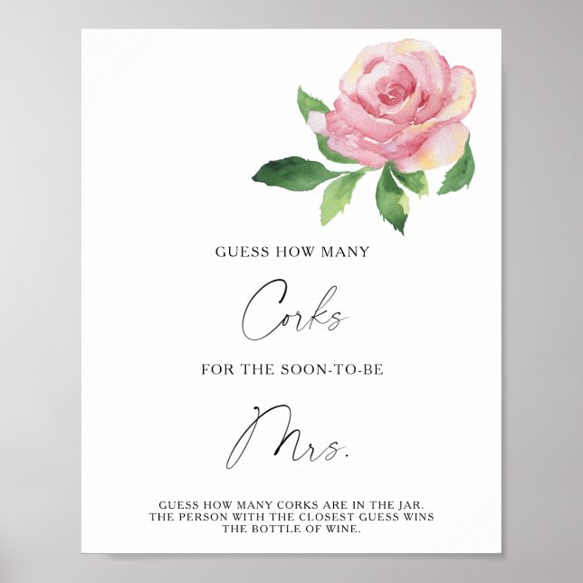 Poster Rosa - Adivinhe Quantas Rolhas (Frente)