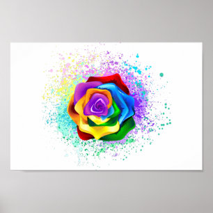 Poster Rosa Arco-íris Colorida