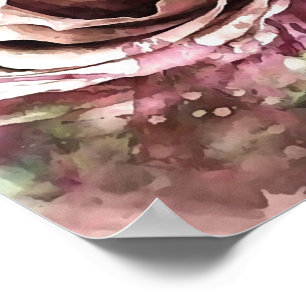 Poster Rosa artístico queimado de Coral e Mist do Desert