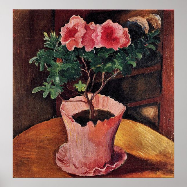 Pôster Rosa Azaleas por August Macke (Frente)