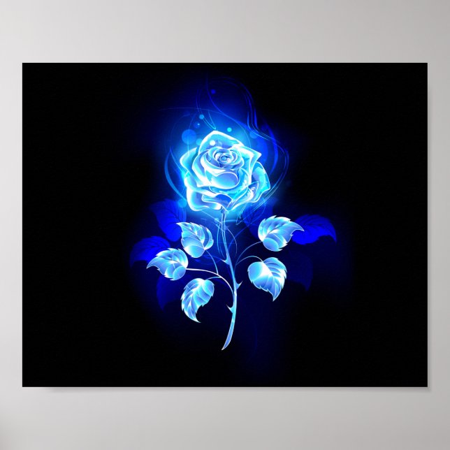 Poster Rosa Azul Ardente (Frente)