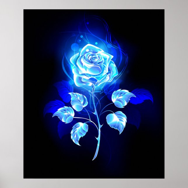 Poster Rosa Azul Ardente (Frente)