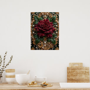 Poster Rosa Barroca Borgonha 