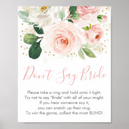 Poster Rosa Bege Floral Não Diga Noiva Jogo