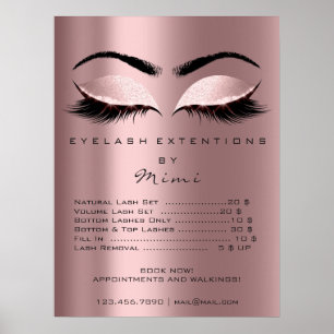 Poster Rosa Blush Pink Makeup Eyes Preços de Traços
