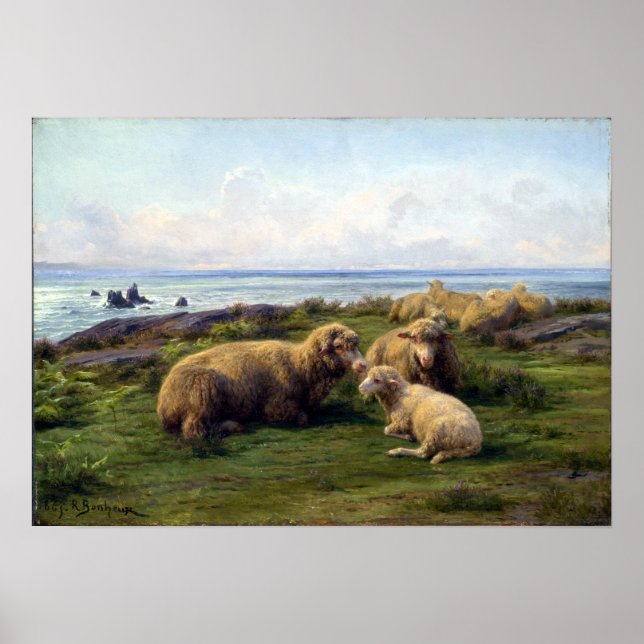 Poster Rosa Bonheur Sheep by the Sea (Frente)