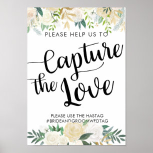 Poster Rosa branca   Capturar o Instagram do Amor