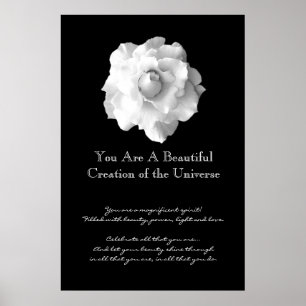 Poster Rosa branco da inspiração