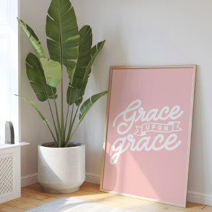 Poster Rosa Claro Graça Cristã sobre graça