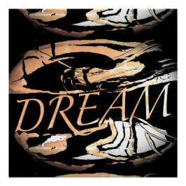 Pôster rosa claro Inspiracional Branco "Sonho"