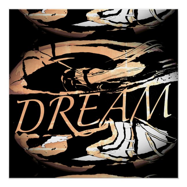 Pôster rosa claro Inspiracional Branco "Sonho" (Frente)