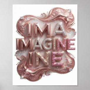 Poster Rosa Clássico IMAGINE