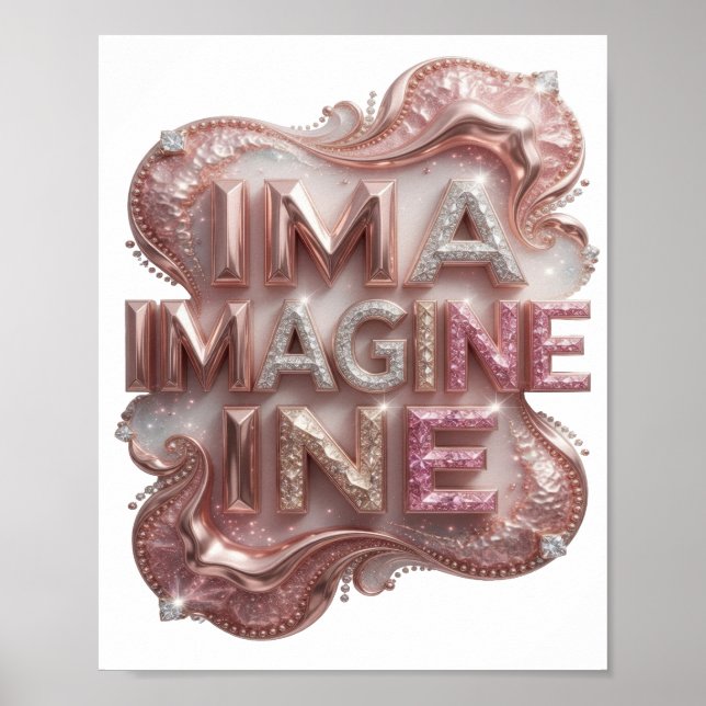 Poster Rosa Clássico IMAGINE (Frente)