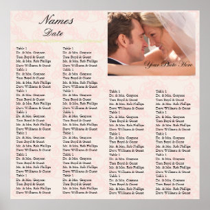 Pôster Rosa da carta do assento da recepção