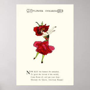 Poster Rosa de Beleza Americana, Arte do Livro de Flores
